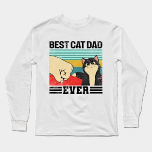 Best Cat Dad Ever Vintage Long Sleeve T-Shirt